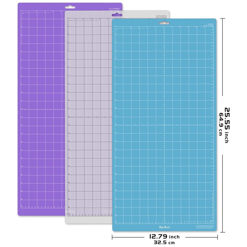 ReArt Cutting Mat Variety for Silhouette Cameo 4/3/2/1-3 Packs 12â€ x 24â€ Strong, Standard, Light Grip Adhesive Cut Mat - Image 2